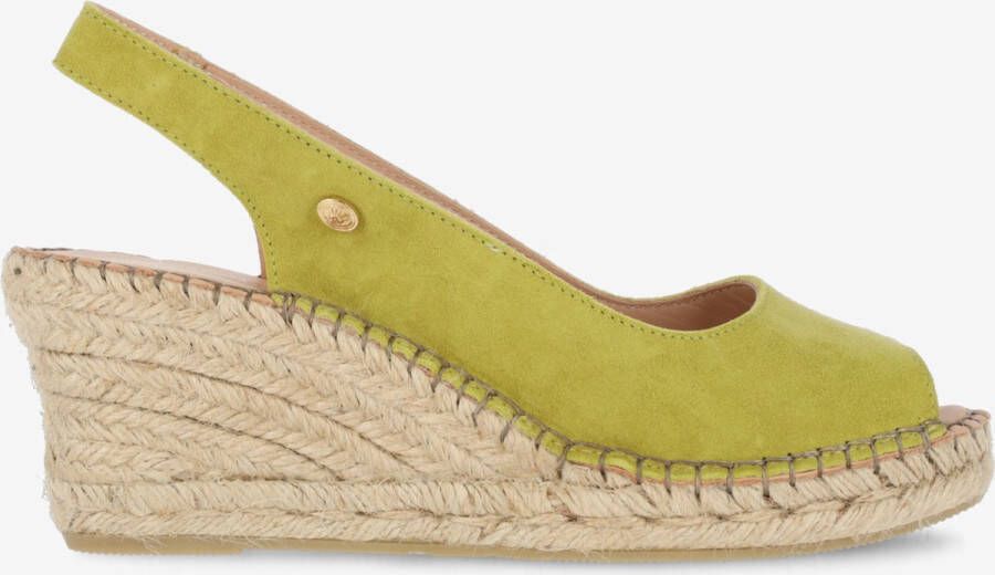 Fred de la bretoniere Espadrille sleehak suède olijf