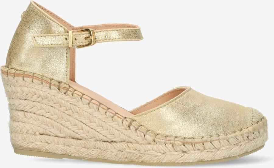Fred de la bretoniere Clare Kiki espadrille Metallic suède Champagne