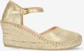Fred de la Bretoniere Clare Kiki Espadrille Metallic Suède Champagne - Beige