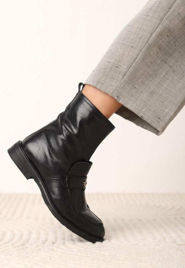 Fred de la Bretoniere Enkellaarzen Paris Feliz Black Dames Laarzen