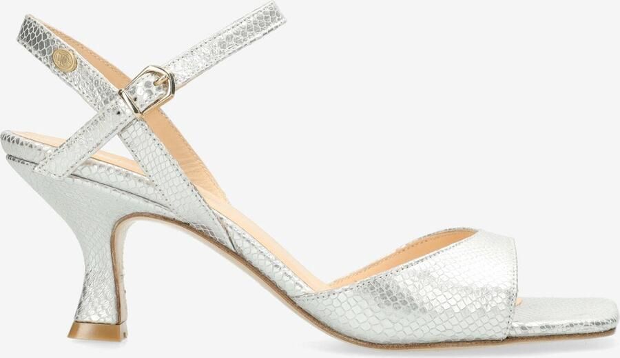 Fred de la Bretoniere Iza Dena Sandalette Metallic Snake Zilver