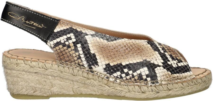 Fred de la bretoniere Jamy Sling espadrille geprint leer Bruin