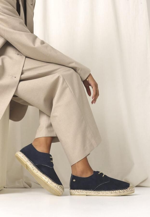 Fred de la Bretoniere Mili Luna Espadrille Suède Donkerblauw