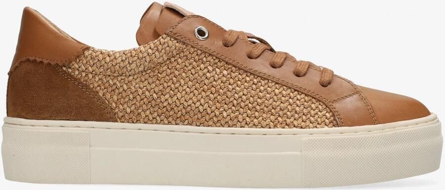 Fred de la Bretoniere STORM ISA Sneaker Raffia 2 Cognac