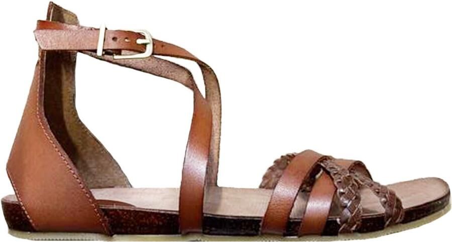 Fred de la Bretoniere Women Nadia Sandal Vachetta Woven Cogna