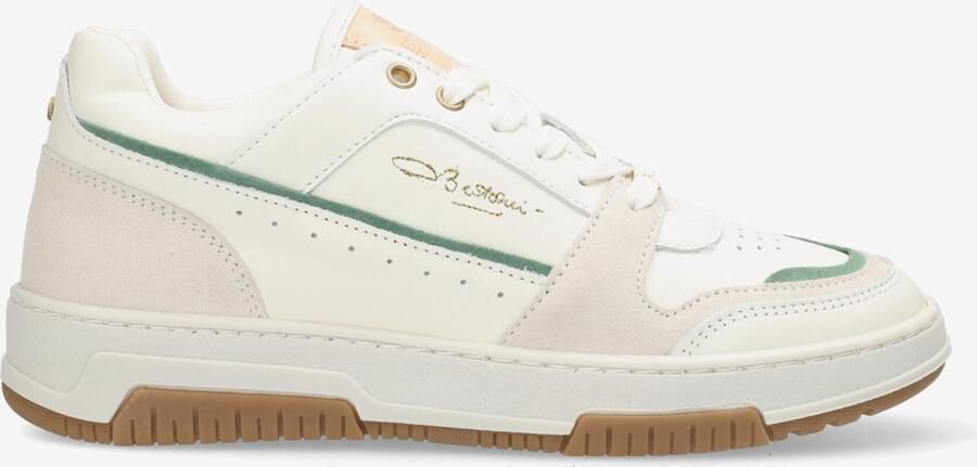 Fred de la Bretoniere Yara Sneaker Leer Gebroken Wit Groen Gebroken Wit Groen - Foto 2