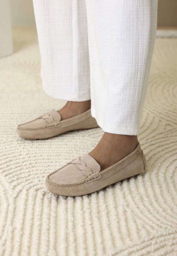 Fred de la Bretoniere Billy Ole Mocassin Suède Licht Zand