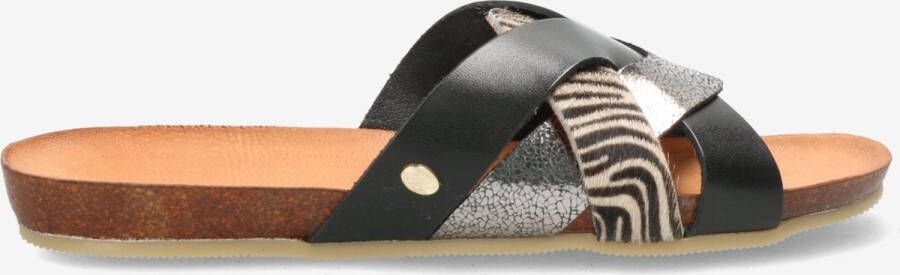 Fred de la bretoniere Slipper glad leer zwart