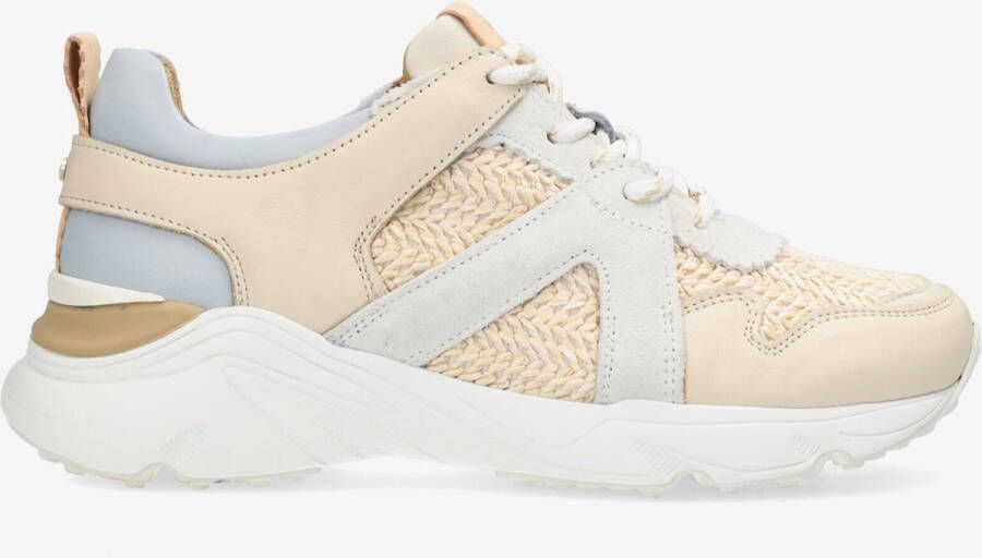 Fred de la bretoniere Bowi One sneaker Raffia Gebroken wit Blauw