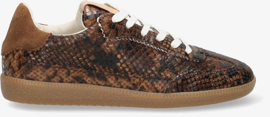 Fred de la Bretoniere Sneaker Pearl Lux Snake Donkerbruin