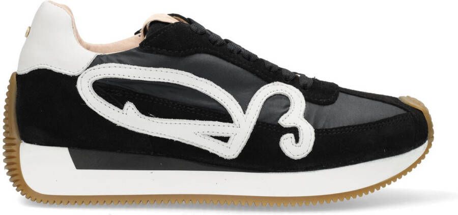 Fred de la Bretoniere Yentl Sign Mix leren sneakers zwart wit