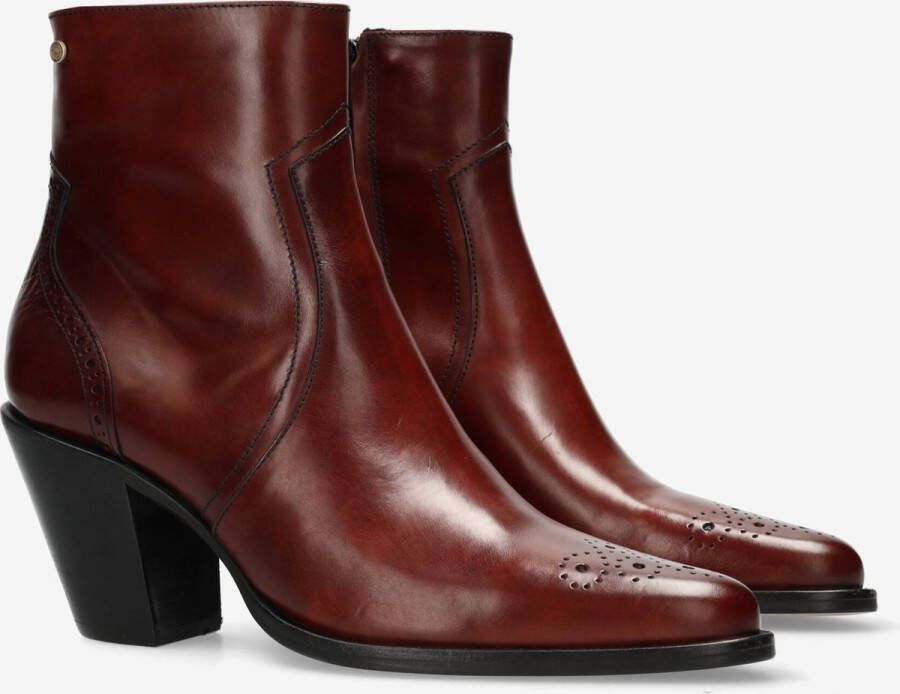 Fred de la Bretoniere Enkellaarzen Blaire Bordeaux Rood Dames Laarzen