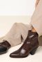 Fred de la Bretoniere Blaire Ankle Boot Enkellaarsjes Enkelboots met rits Dames Bruin - Thumbnail 2