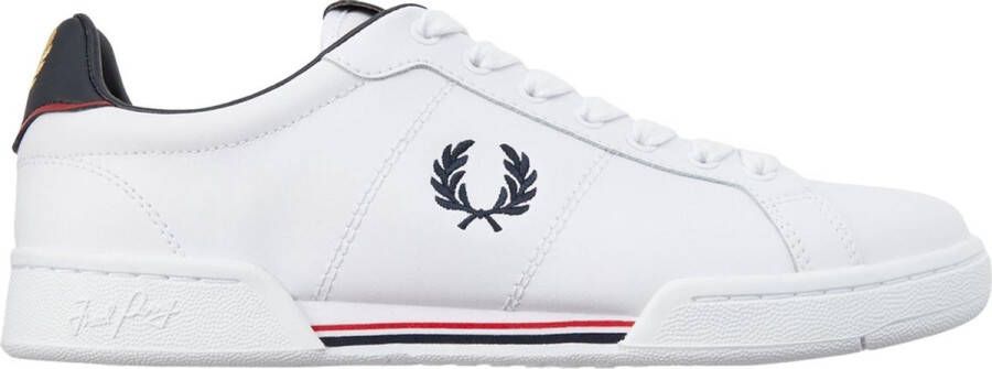 Fred Perry men's shoes leather trainers sneakers b722 Wit Heren