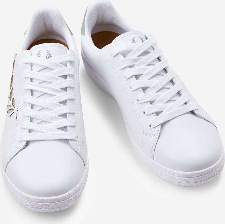 Fred Perry B721 leather branded white limestone