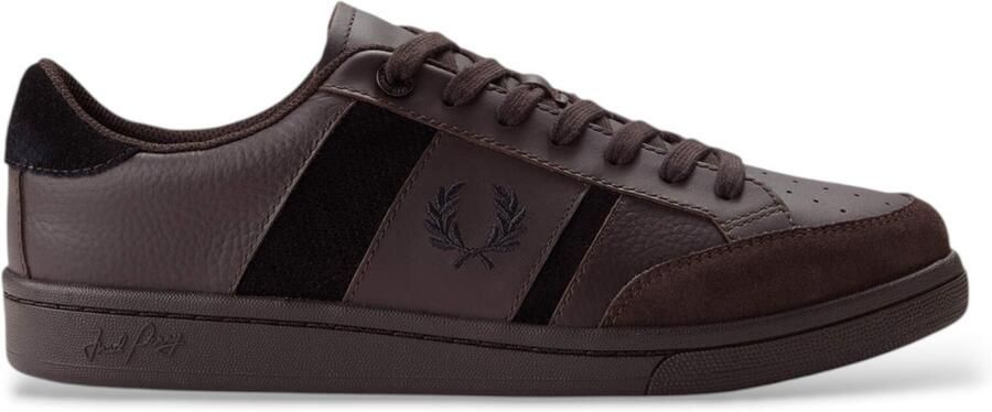 Fred Perry Sneakers van leer en suède B725 donkerbruin