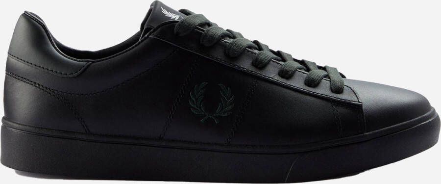 Fred Perry Leren Vetersluiting Sneakers Zwart Heren