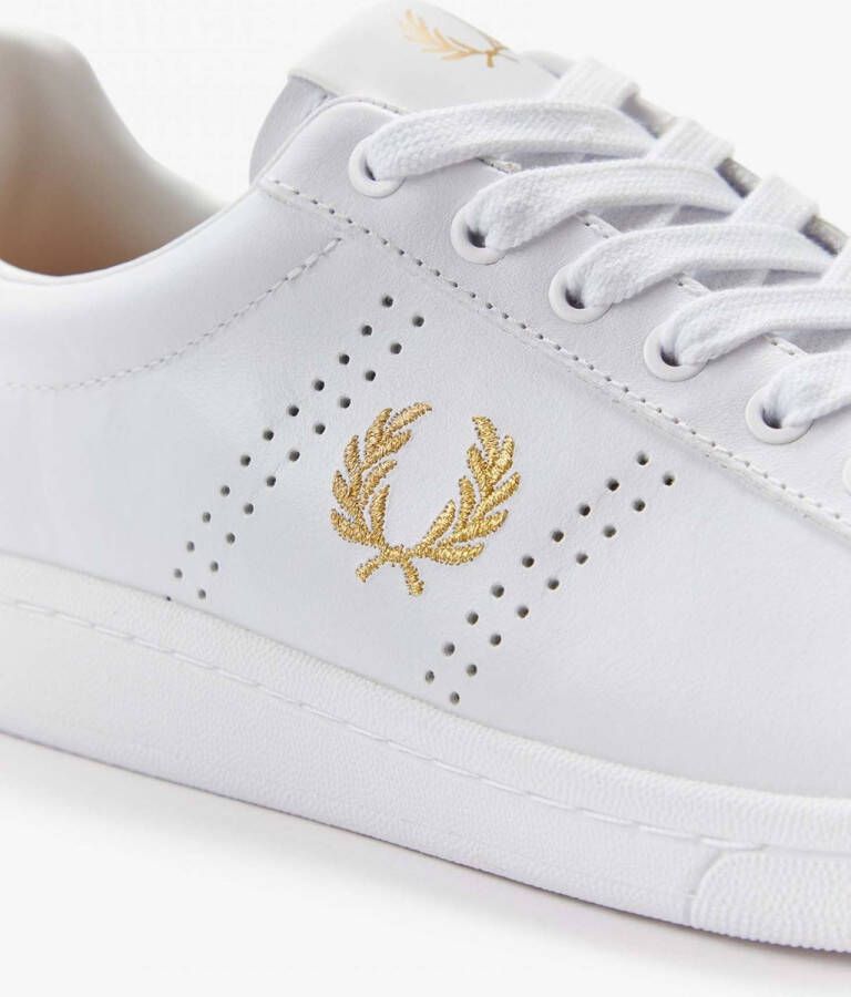 Fred Perry Leren Sneakers Klassieke Stijl White Heren