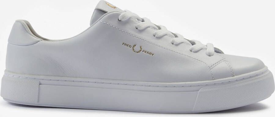 Fred Perry Leren Vetersluiting Effen Patroon Sneakers White Heren