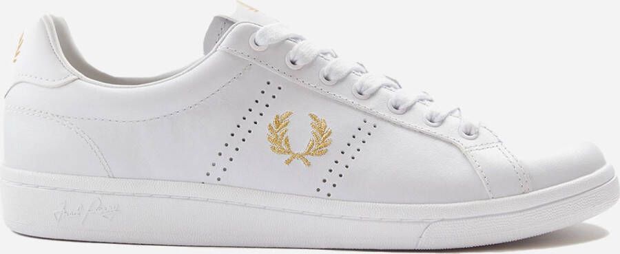Fred Perry Leren Sneakers Klassieke Stijl White Heren