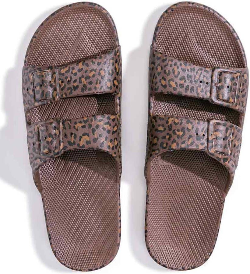 Freedom Moses slippers met panterprint beige Kunststof Panterprint 28 29 - Foto 3
