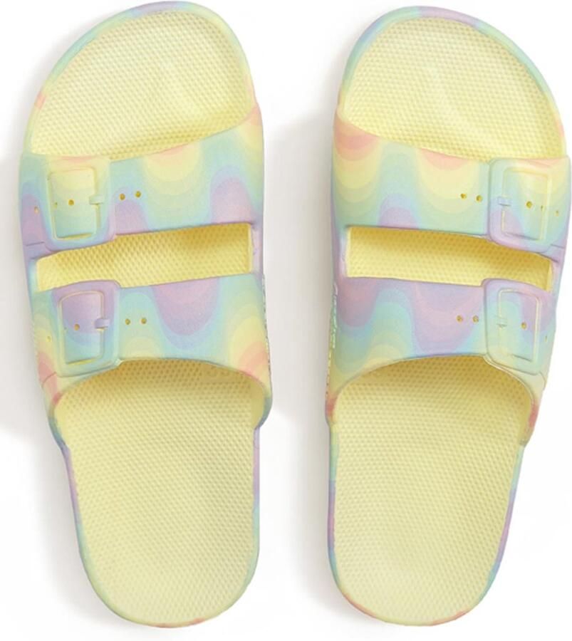 Freedom Moses Slippers Slides Vegan Flow Sugar Print Geel - Foto 3