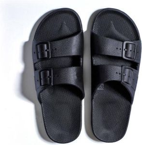 Freedom Moses Slippers Black Slides Kids Zwart