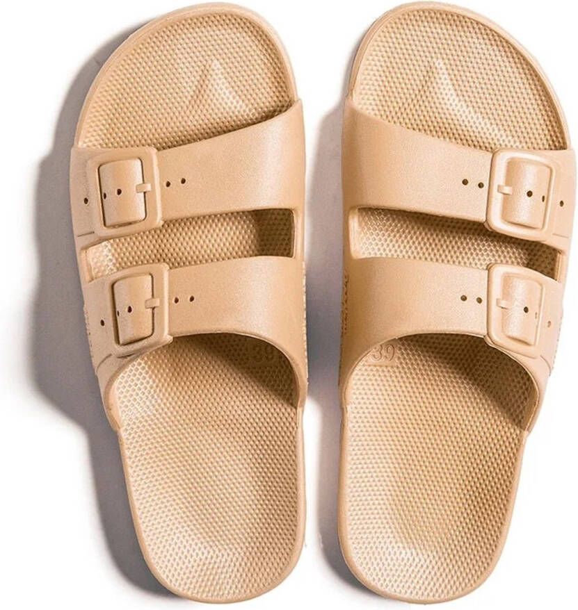 Freedom Moses Slippers Slides Vegan Camel Licht Bruin