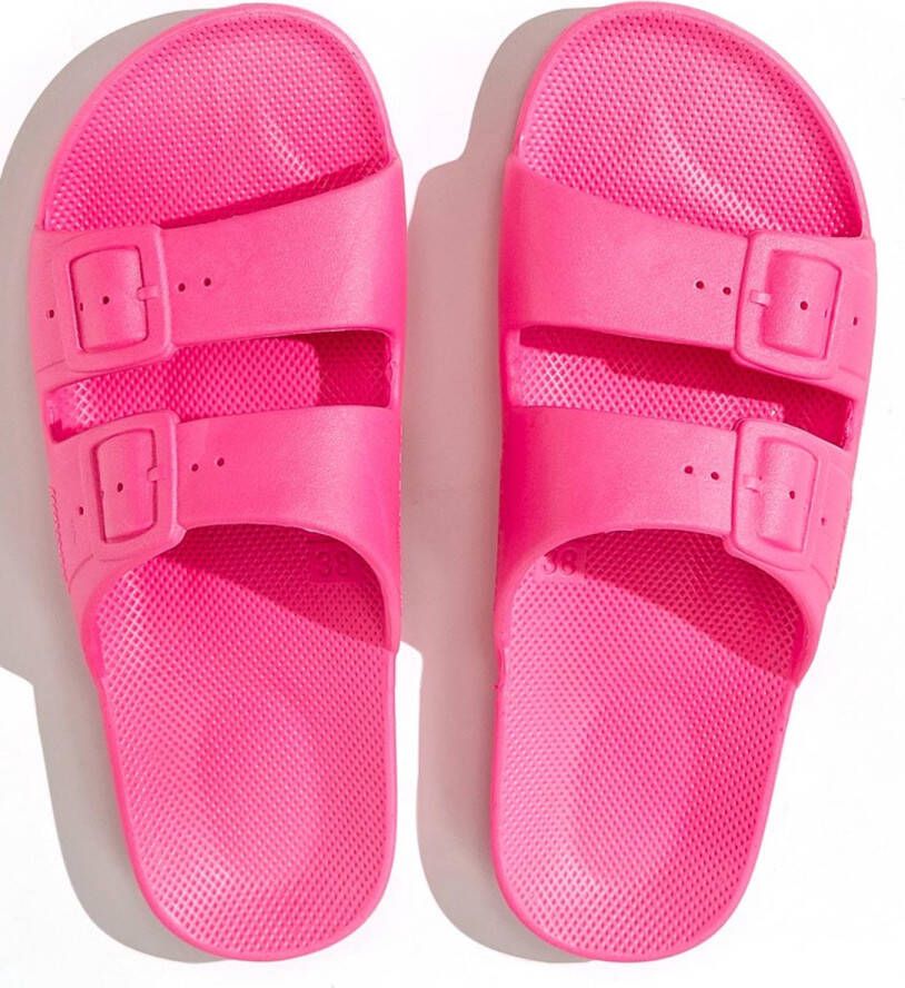 Freedom Moses Slippers Slides Vegan Happy Fuchsia