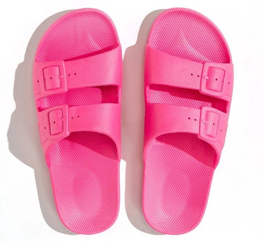 Freedom Moses Slippers Slides Vegan Happy Fuchsia