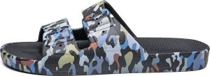 Freedom Moses Slippers Slides Vegan Mercury Black Print Zwart
