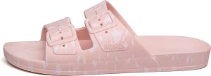Freedom Moses Slippers Slides Vegan White Terrazzo Rosa Roze