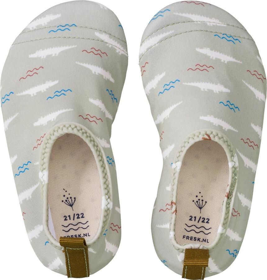 Fresk Zwemschoenen 19 20 UV 50-bescherming Antislip Strandschoenen Sneldrogend Waterschoenen voor Kinderen Elastische Pasvorm Jongens Groen Crocodile