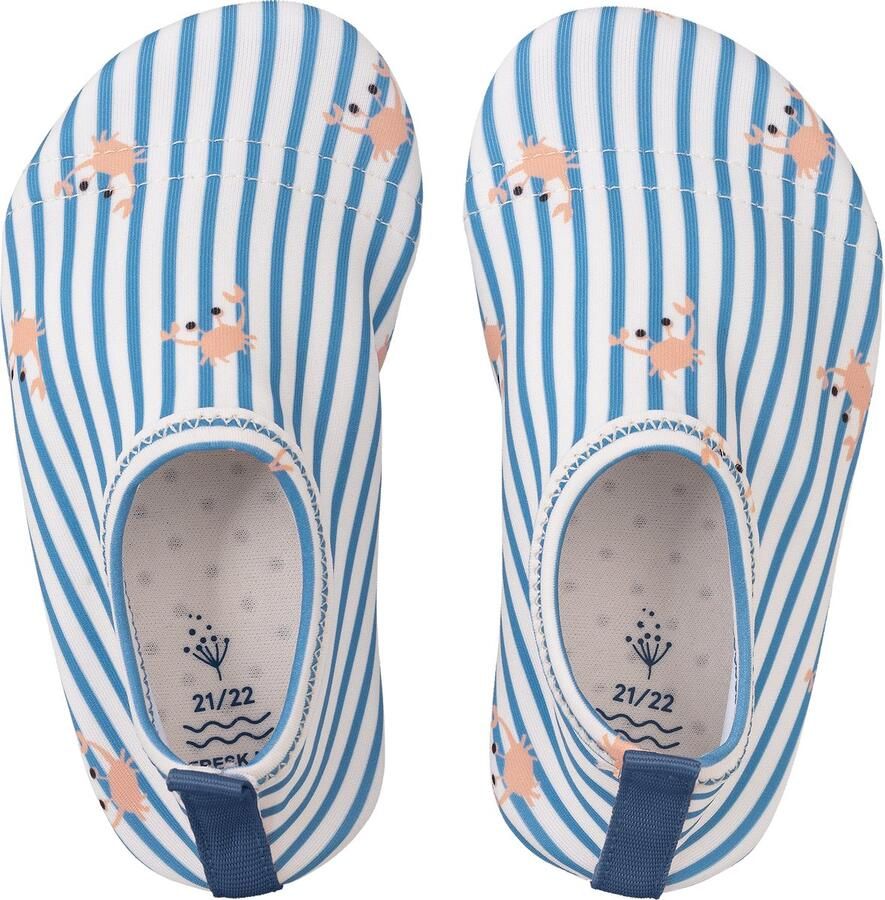 Fresk Zwemschoenen 23 24 -UV 50-bescherming Antislip Strandschoenen Quick Dry Waterschoenen voor Kinderen Elastische Pasvorm Jongens Blauw Stripes & Crabs