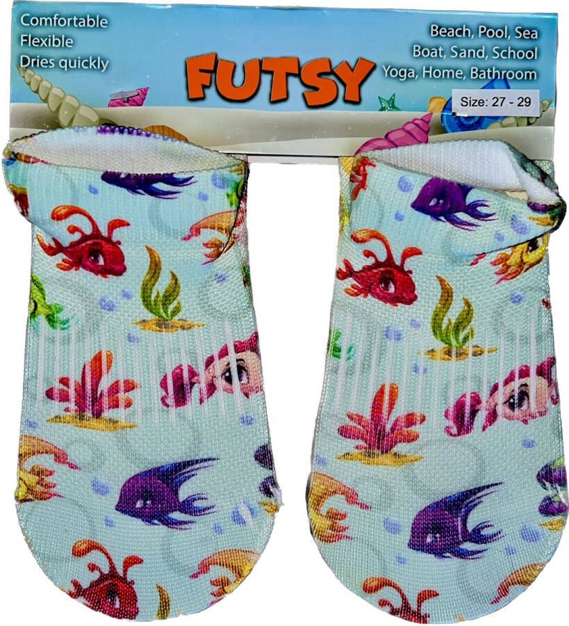 Futsy Fish Antislip Zwemsokken kind Zwemsloffen Waterschoenen - Foto 1