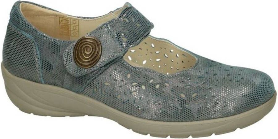 G-comfort -Dames blauw petrol ballerina's & mocassins