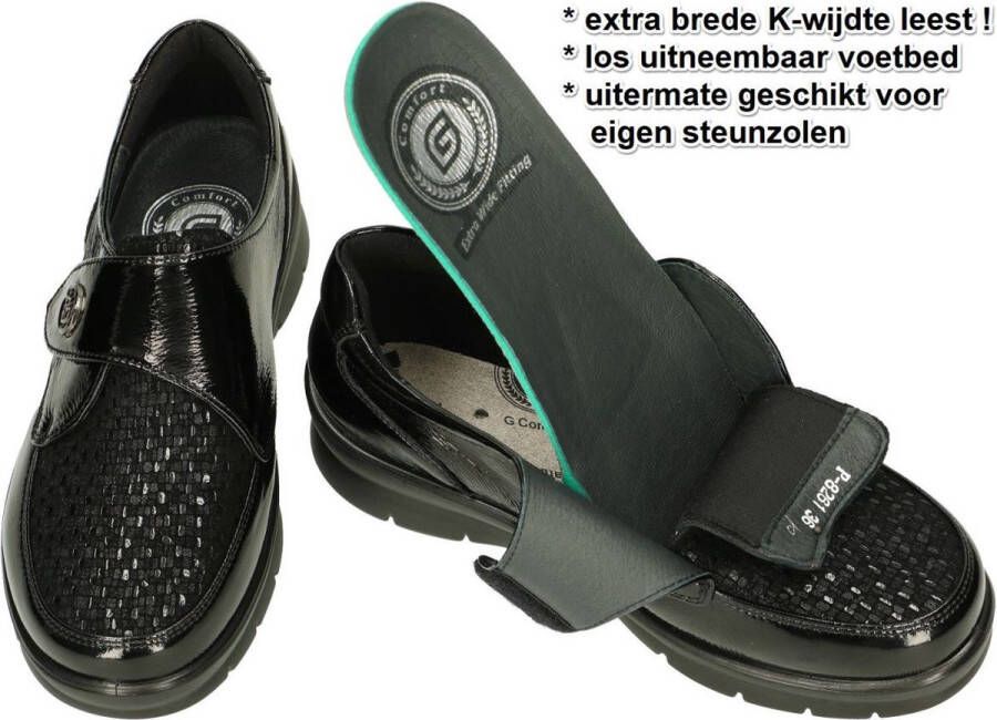 G-comfort -Dames zwart ballerina's & mocassins