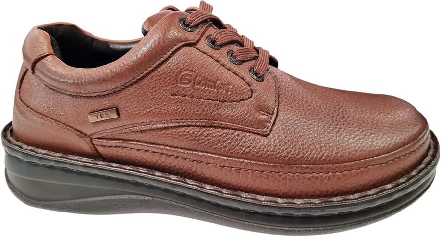 G-comfort Cognac Hertenleren Heren Veterschoenen Cogna