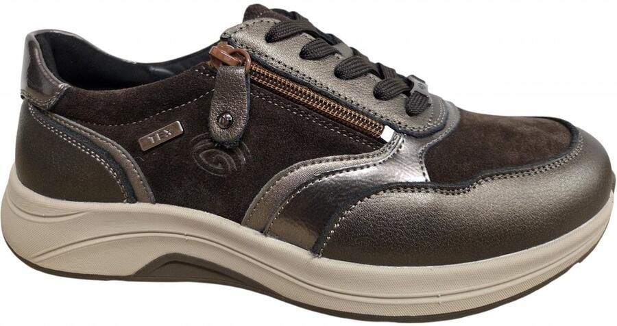 G-comfort R-5189-1BC Bronce Combi Sneakers Brons Bruin Leer en Suede Dames Bruin Brons
