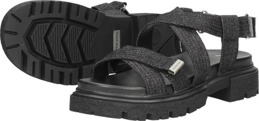 G-Star Chunky Denim Sandaal met Verstelbare Banden Black Dames - Foto 12