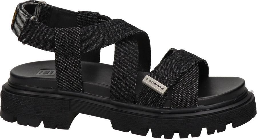 G-Star Chunky Denim Sandaal met Verstelbare Banden Black Dames - Foto 10