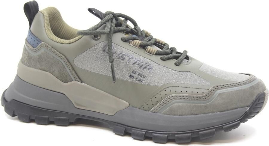 G-STAR Rackam Runner suède sneakers grijs olijfgroen