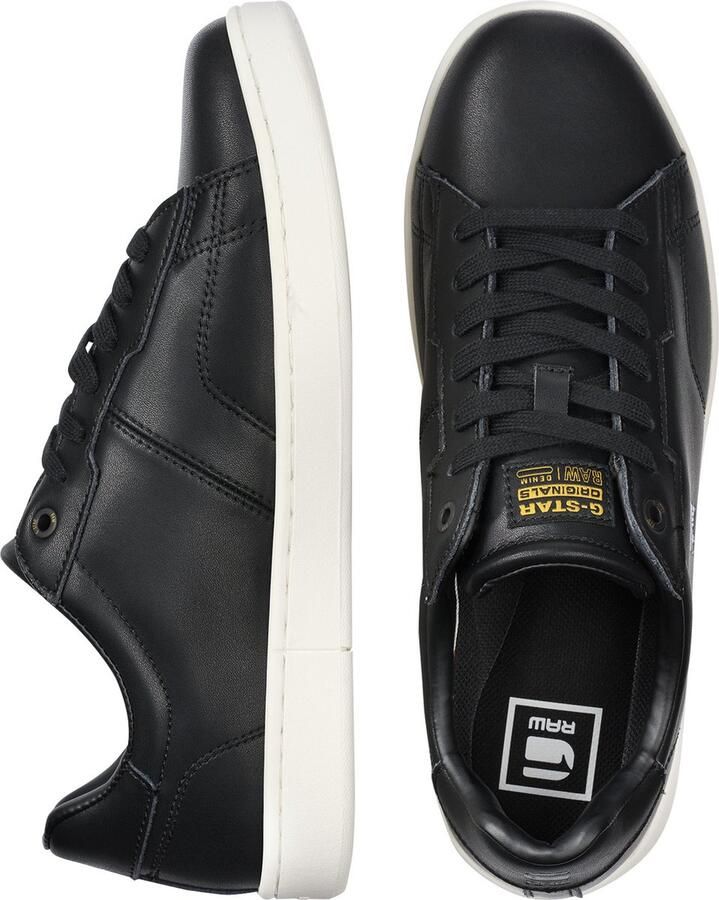 G-Star G STAR RAW Cadet Leather Heren Sneakers Sportschoenen Schoenen Zwart 2142 002509 BLK - Foto 4