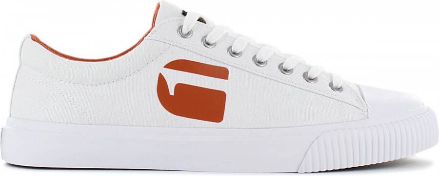 G-Star Canvas Sneaker Low met Rubberen Detail White Heren