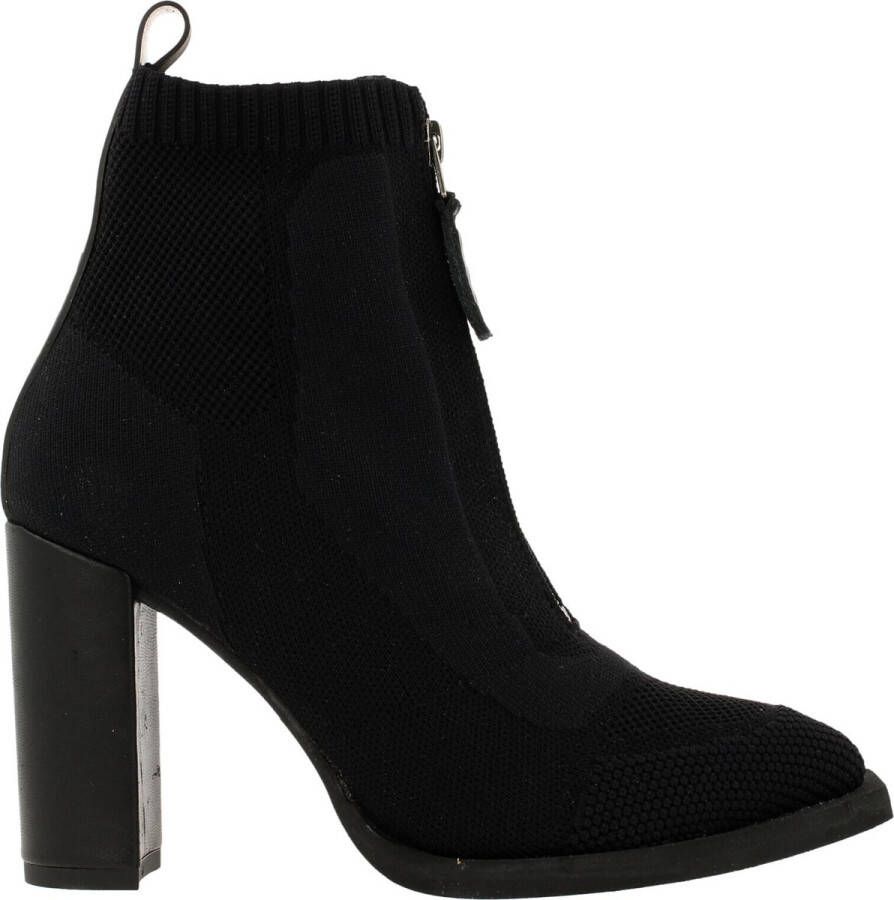 G-Star Gebreide enkellaars met blokhak en ritssluiting Black Dames