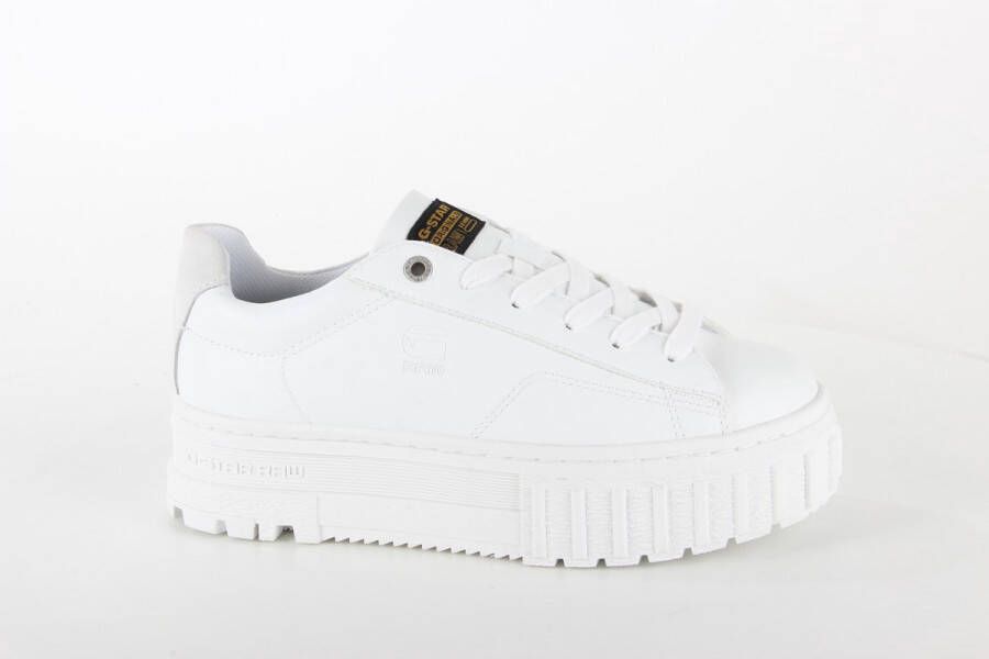 G-Star Modieuze PU Leren Sneaker met Rubberen Plateauzool White Dames - Foto 3