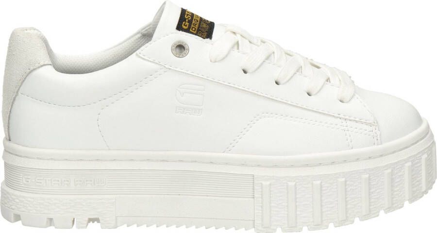 G-Star Modieuze PU Leren Sneaker met Rubberen Plateauzool White Dames - Foto 4