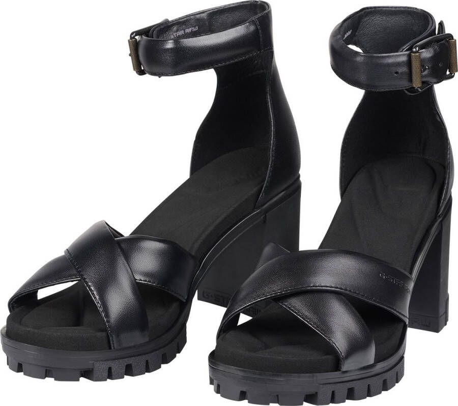 G-Star Trendy Leren Sandaal met Kruisband Black Dames - Foto 7