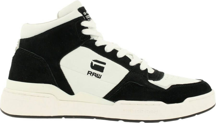 G-Star Raw ATTACC Mid Basic Heren Leren sneakers 2212 040711 WHT-ZWART