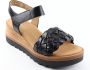 Gabor Comfortabele leren sandalen met klittenbandsluiting Black Dames - Thumbnail 2